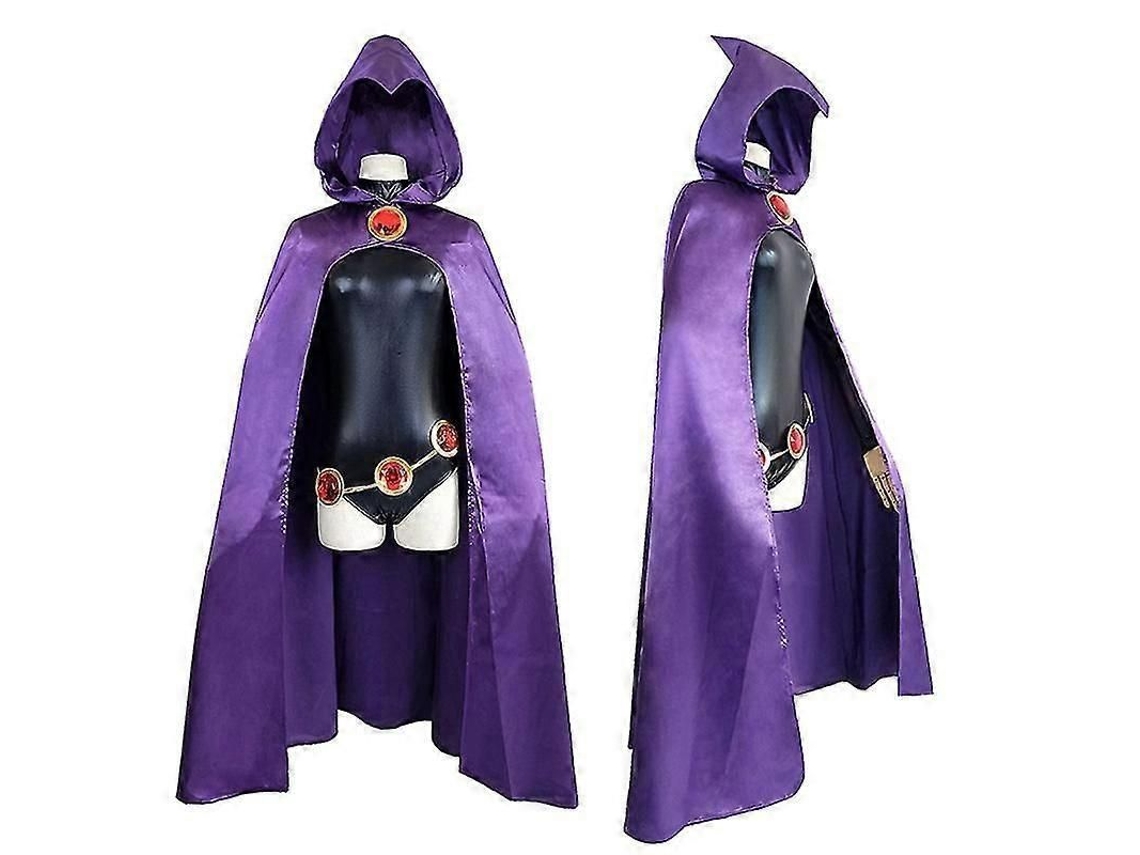 Traje De Cosplay De Raven Teen Titans Capa Mono Zentai Halloween + Cadena De Cintura M Traje Completo