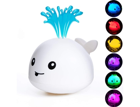 HLXY Juguete de baño para bebé, rociado de Agua, Juguete de Chorro de Ballena, Juguetes de baño con luz LED, bañera, Ducha, Piscina, Juguete de bañ...