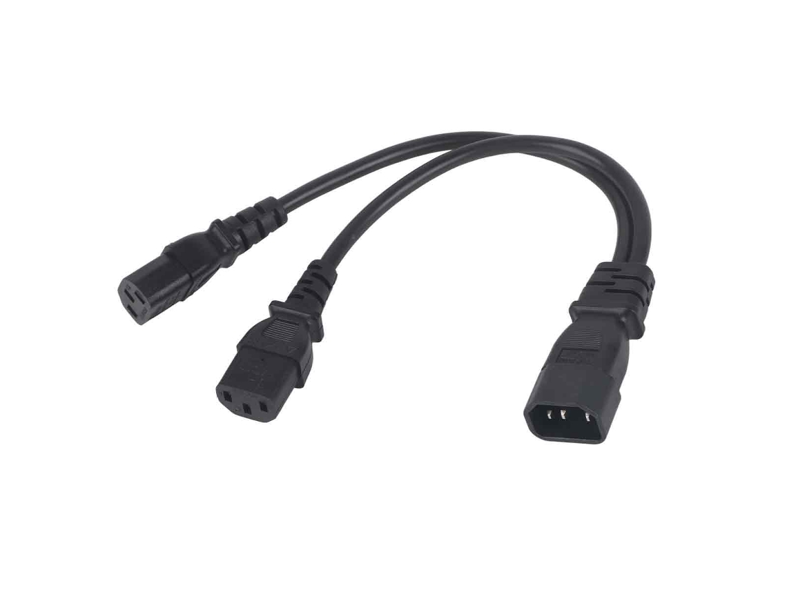Cable de alimentación hembra IEC320 C14 a 2x C13 (1 a 2, 2500 W, 10 A, 250 V) para monitores LCD
