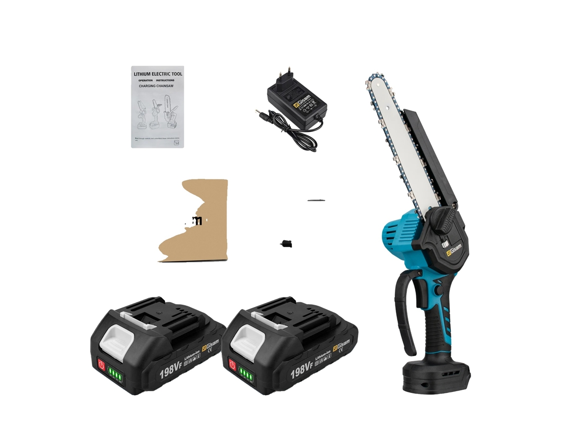 Motosierra inalámbrica, motor sin escobillas, compatible con batería de 18 V, 2 baterías OEM