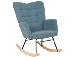 Cadeira De Baloiço, Formato Ergonómico, Bases Em Madeira Maciça, Suporta Até 120 Kg, Azul-claro