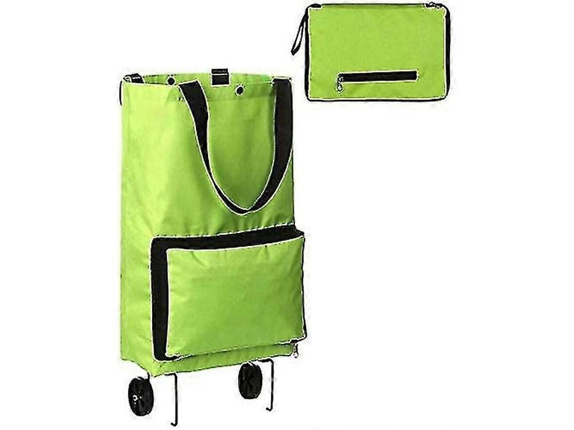 Carrito de compra plegable GOKOCO con ruedas, verde (verde)