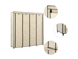 vidaxl Armario con 4 compartimentos blanco crema 175x45x170 cm