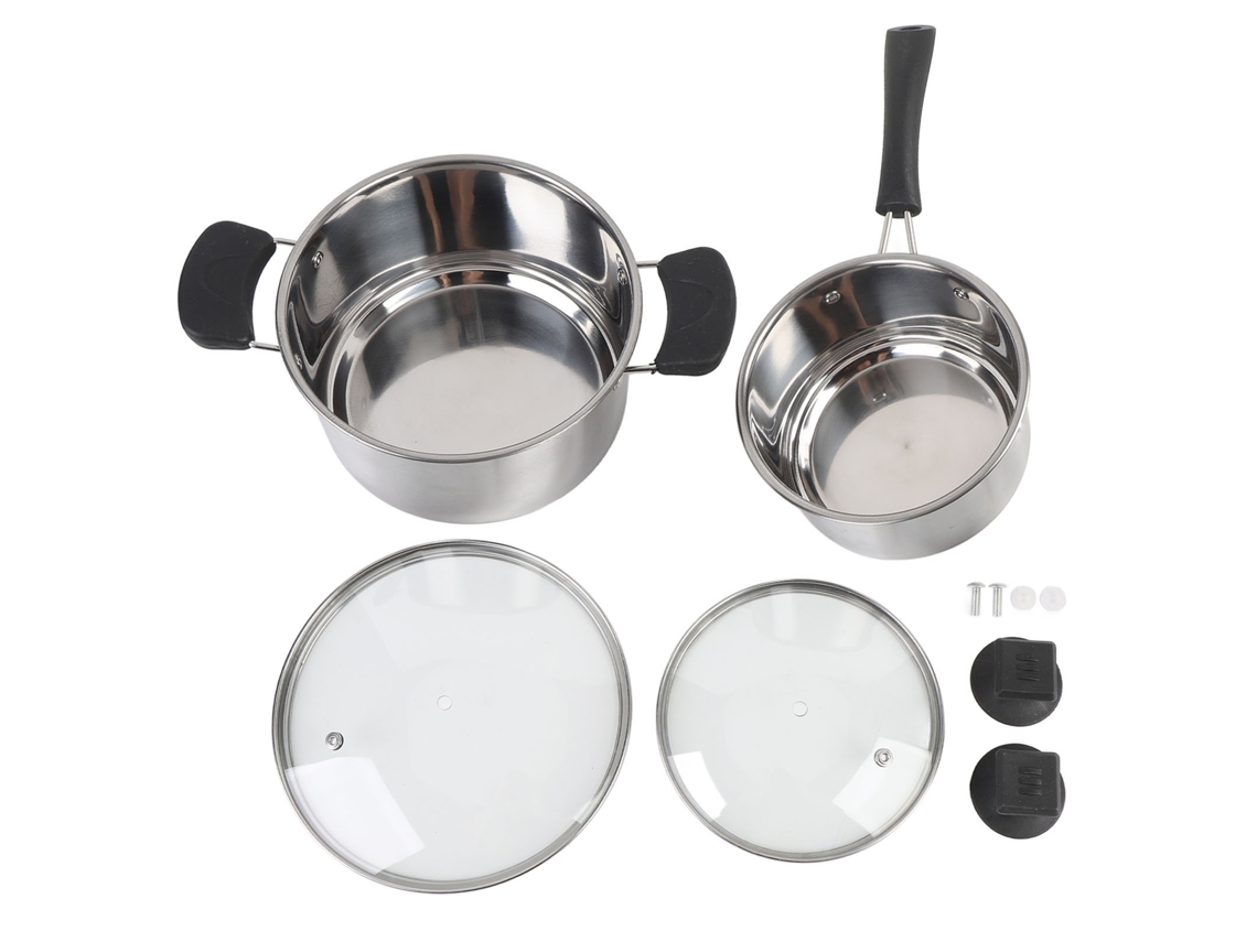 Juego De Utensilios De Cocina Antiadherentes De Acero Inoxidable Con Tapas Y Accesorios Para Salsas, Leche Y Caldos.