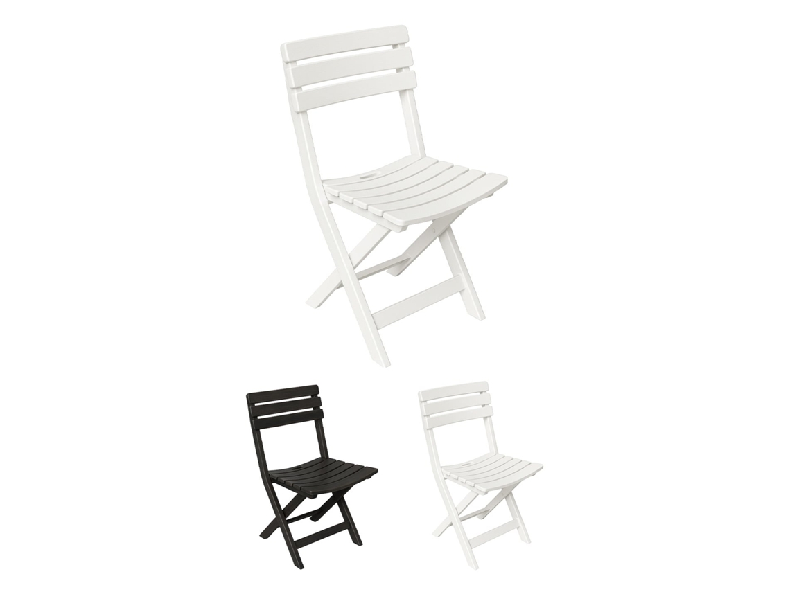 Silla Birki Plegable 44cm X 41cm X 78cm | Asiento Y Respaldo Ergonómicos | Jardín, Playa, Terraza, Patio. Balcón Blanco Pack 4 Uds