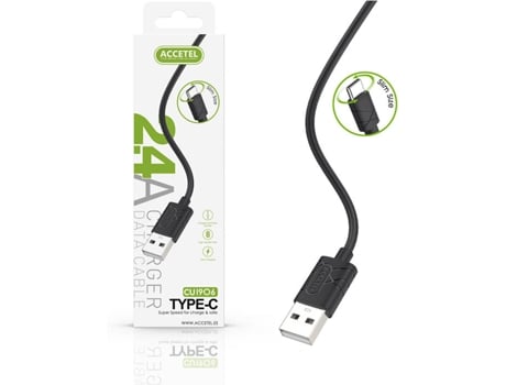Cable para Xiaomi Poco F3 ACCETEL CU-1906 (Type-C - 1 m - Negro)