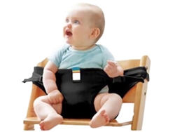NEVEANCE Silla Portátil para Bebé con Cinturón de Seguridad Silla de Comedor Cinturón de Seguridad Cuna Alta (Negro)