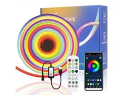 Tira de luces LED Gertiz de silicona, neón, 5 V, 3535, control inteligente por aplicación Bluetooth para decoración de interiores y exteriores (2 m)