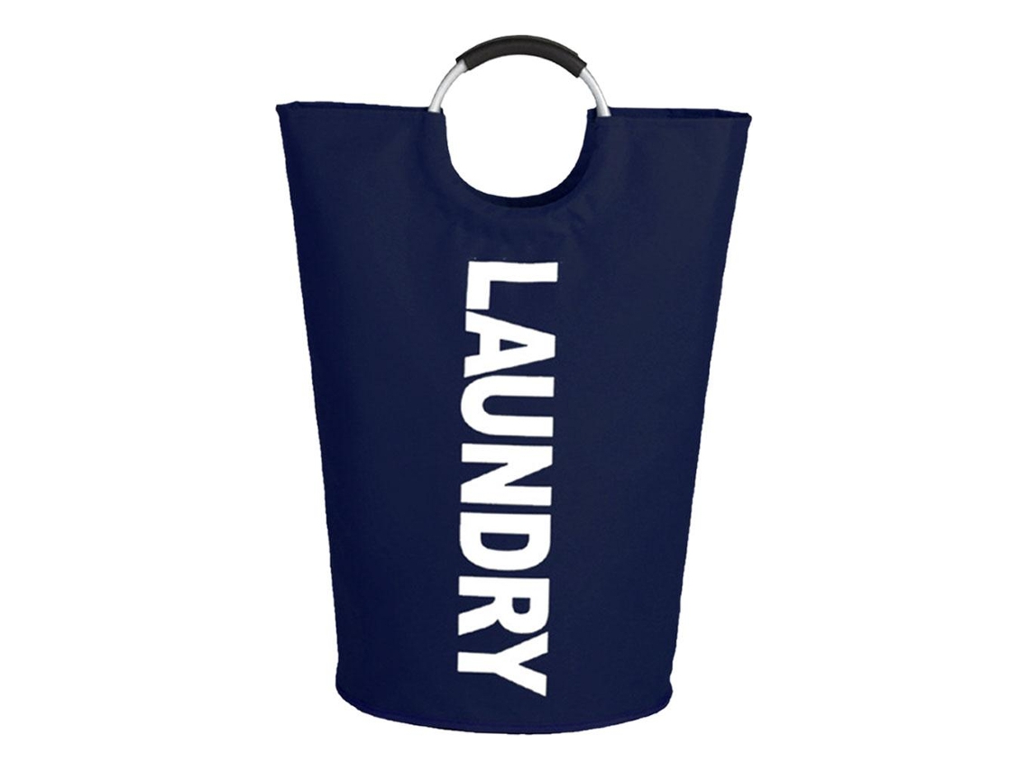 Cesta de ropa plegable grande, azul marino, lowmoose