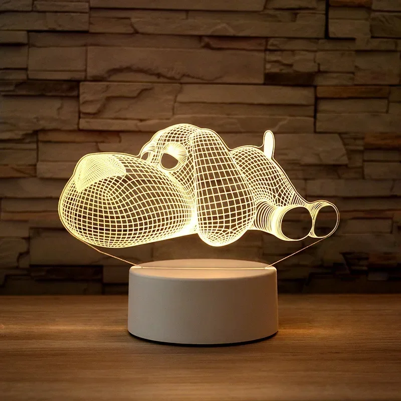 (luz Cálida) Lámpara De Noche Led Usb 3d De Acrílico, Decoración Para El Dormitorio.