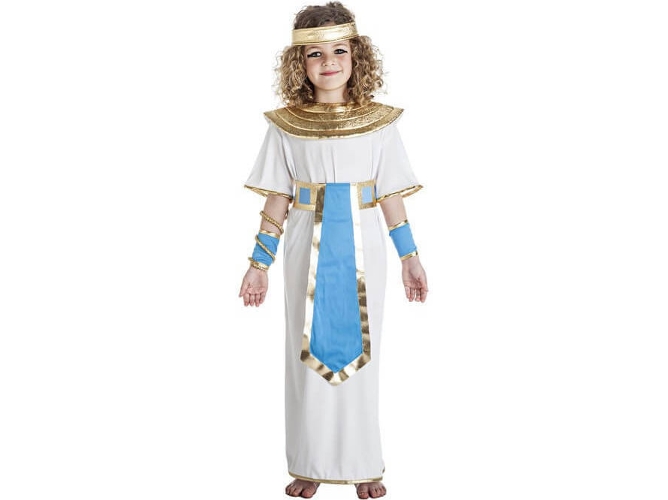 Disfraz de Niña DISFRAZZES Faraona Egipcia Blanco Y Azul (Talla: 10 a 12 años)