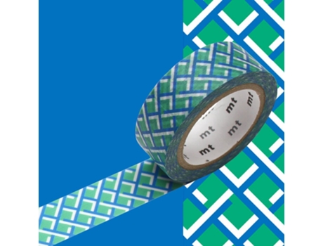 Cinta adhesiva decorativa con fondo verde - 1,5 cmx7 m