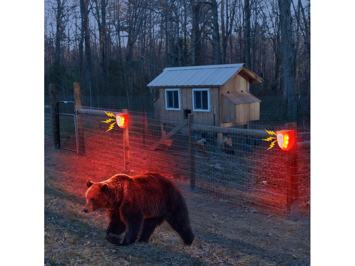 Luz estroboscópica solar con sensor de movimiento PIR, IP65, sin marca.