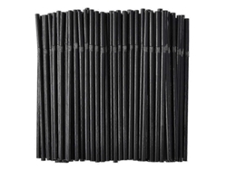 Pajitas Flexibles Desechables De Plástico Negro, 500/200/100 Unidades, Para Fiestas Y Uso Diario.