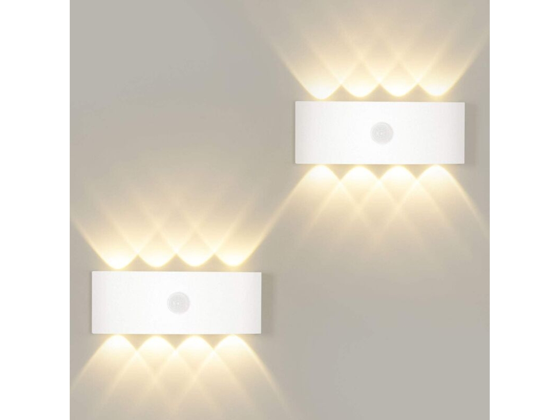 Aplique de pared de 8 W con sensor de movimiento, encendido/apagado automático, luz blanca cálida, clasificación IP65 PRIME KANG (3000k)