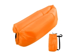 Silla Hinchable Plegable Portátil, Cómoda Para Acampar Al Aire Libre, Color Naranja Con Bolsa De Almacenamiento.