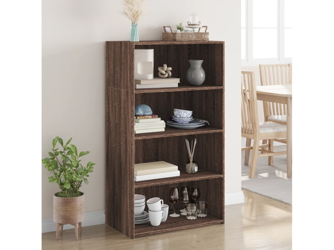 Aparador Alto Madera De Ingeniería Marrón Roble 70x41x124 Cm