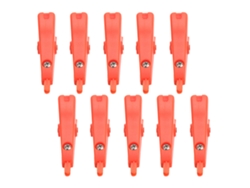 Pinza Cocodrilo Prueba Positivo Negativo 2 Polos Aislado Oro 25mm 10pcs