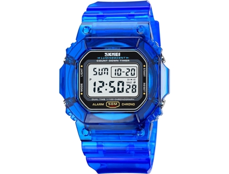 VEANXIN Relojes digitales con luz LED Reloj de pulsera transparente resistente al agua-Verde