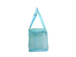 Bolsa Cilíndrica De Malla Para Juguetes De Playa Infantiles Con Conchas, Cremallera Y Correas Ajustables.