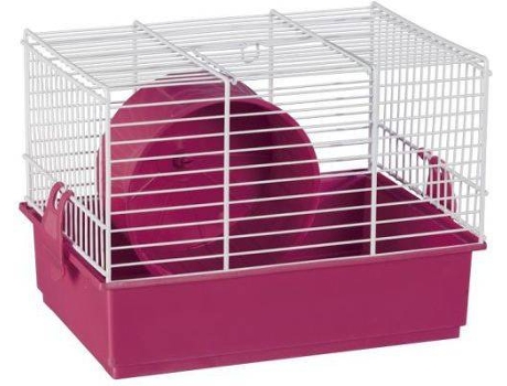 Jaula para Hamsters VOLTREGA 910 (Rosa - 39x25,5x22 cm - Plástico y Metal)