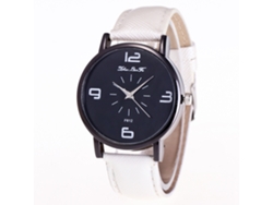 Reloj De Cuarzo Con Correa De Cuero Estilo Simple Y Moda Universal Cristal Blanco