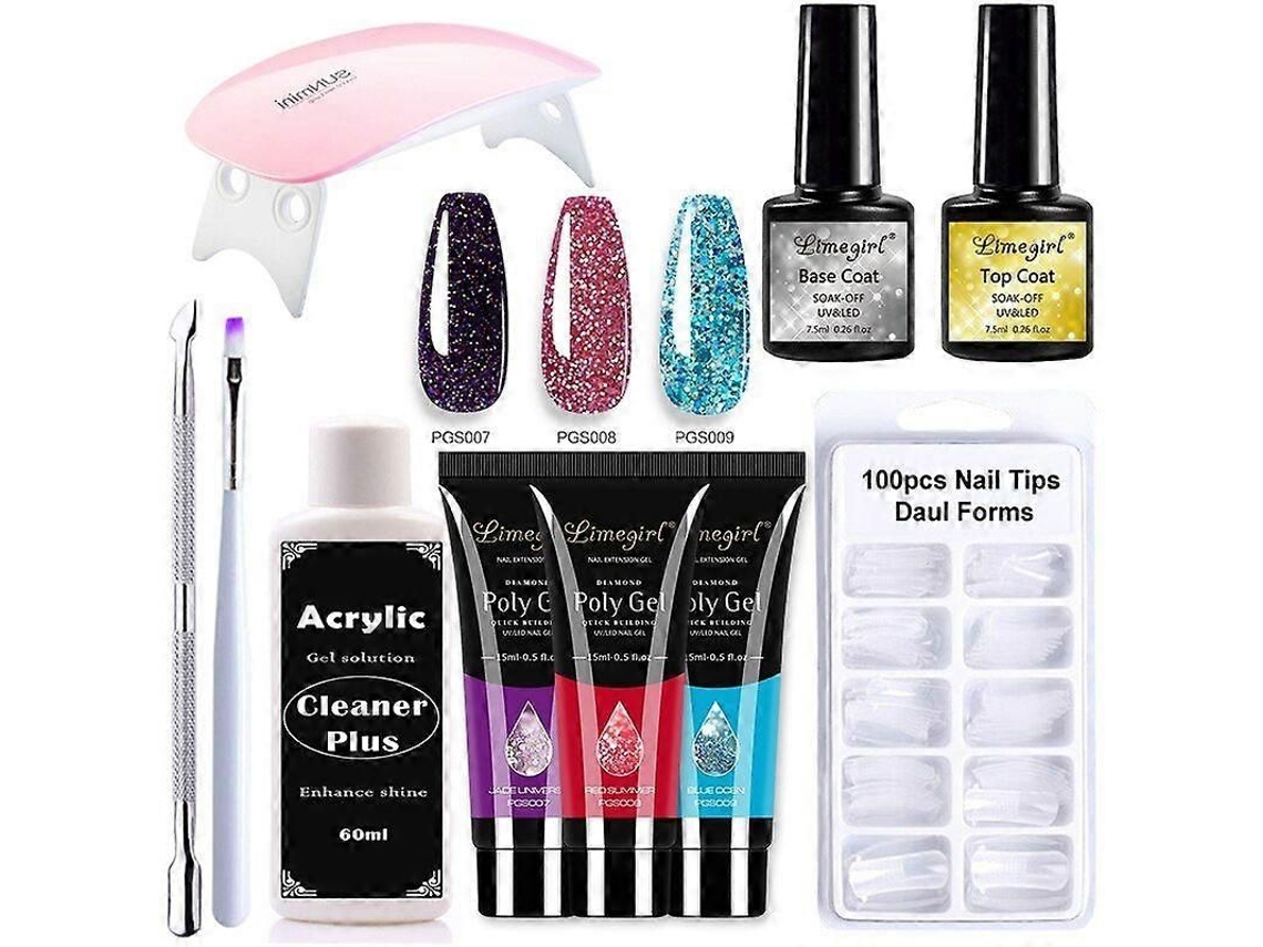 Kit de uñas de gel de poliéster con lámpara UV de 6 W, herramientas de manicura rápida GOKOCO