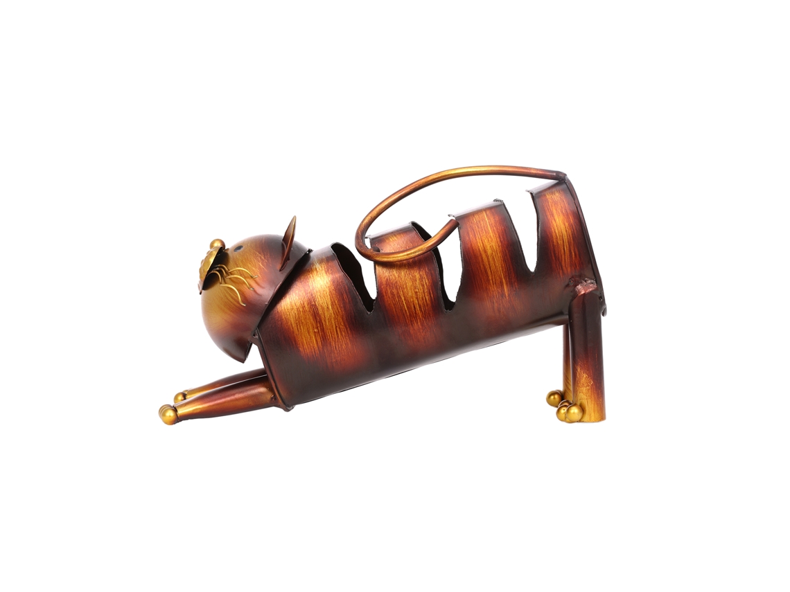 Botellero Decorativo De Hierro Con Forma De Gato Tumbado, Para Mesa De Comedor Y Barra.