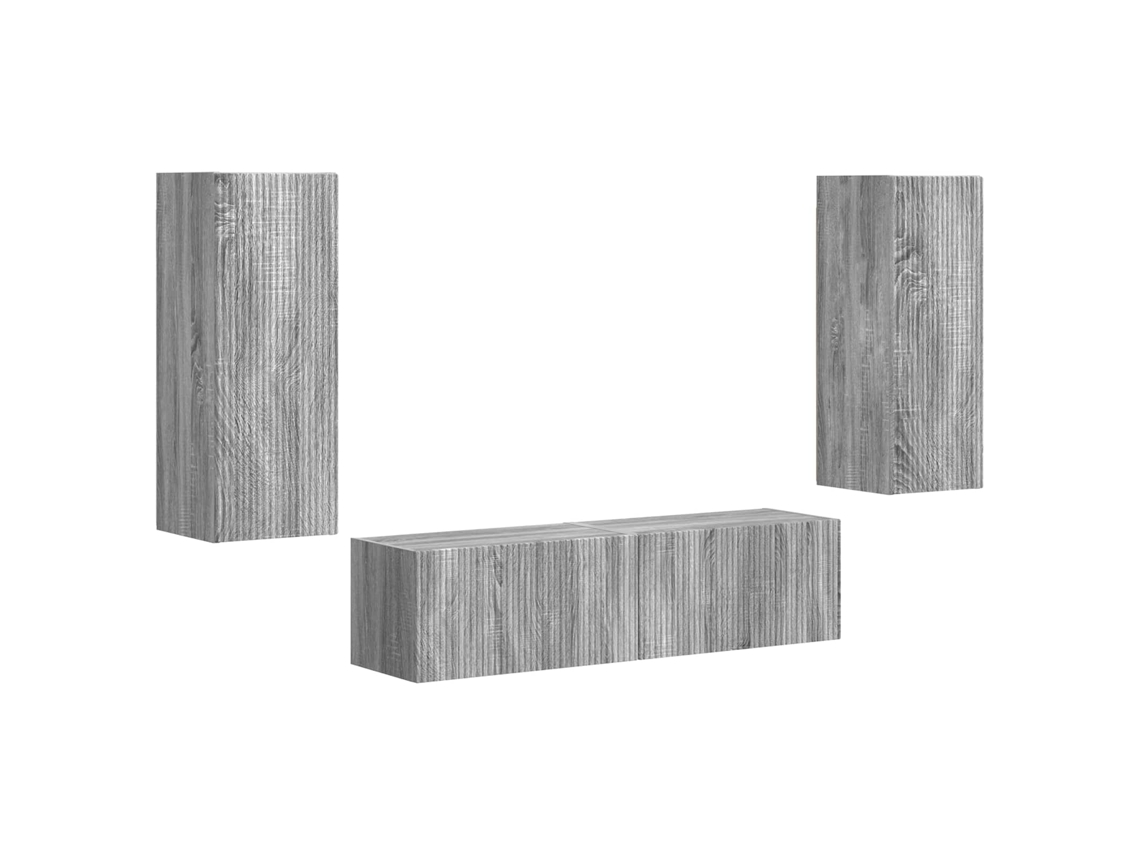 Conjunto de mueble para TV de 2 piezas, gris Sonoma, madera procesada, EXCLUSIVO DE MAISON