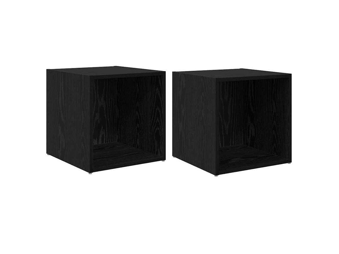 Maison Exclusive - Conjunto De Mueble De Tv 2 Pcs Negro 37 X 35 X 37,5 Cm