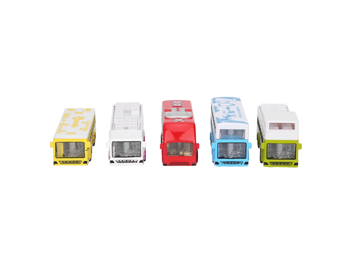 Modelo De Autobús De Aleación A Escala 1:60 Con Puerta Que Se Abre Y Función De Retracción, Estilo A, 5 Unidades.