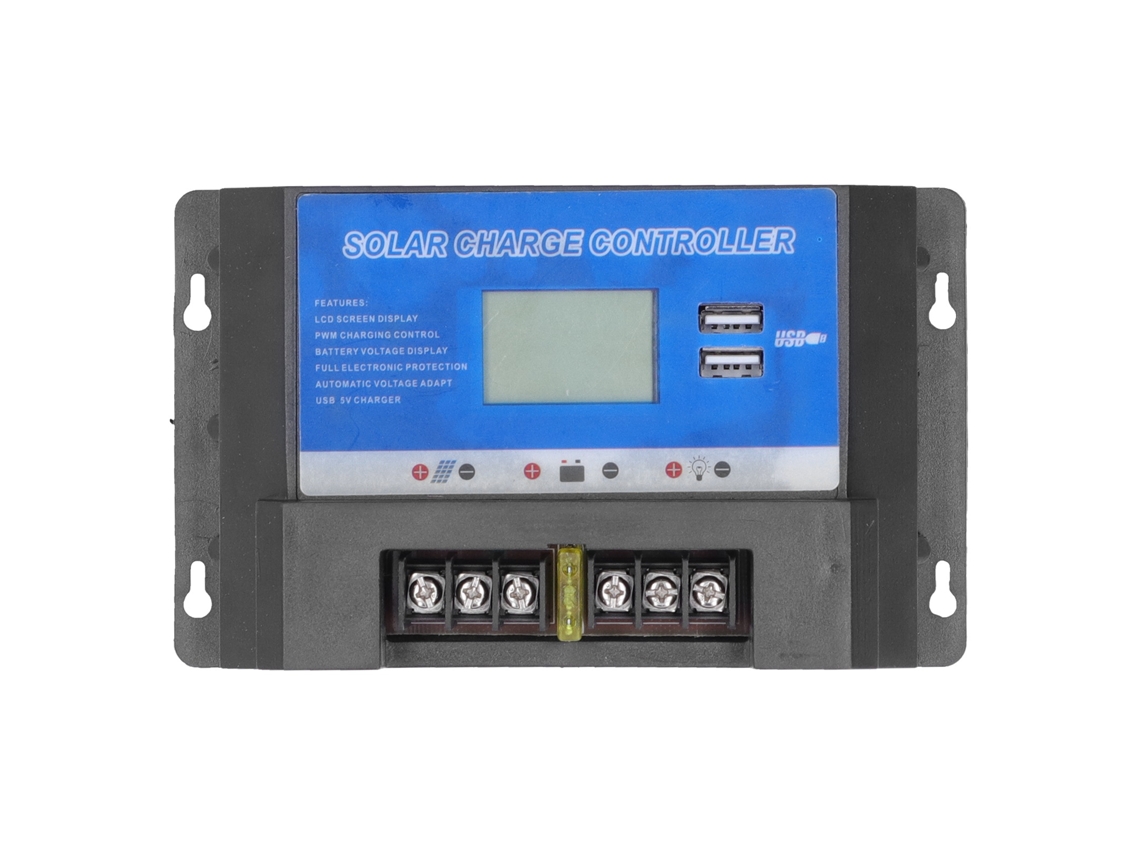 Veloriskku-regulador De Carga Solar Lcd Com 2 Portas Usb E Painel Solar Pv Durável 20a