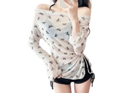 Traje De Baño De Moda Para Mujer: Dividido Con Camiseta De Playa De Talle Alto Y Shorts Acolchados.