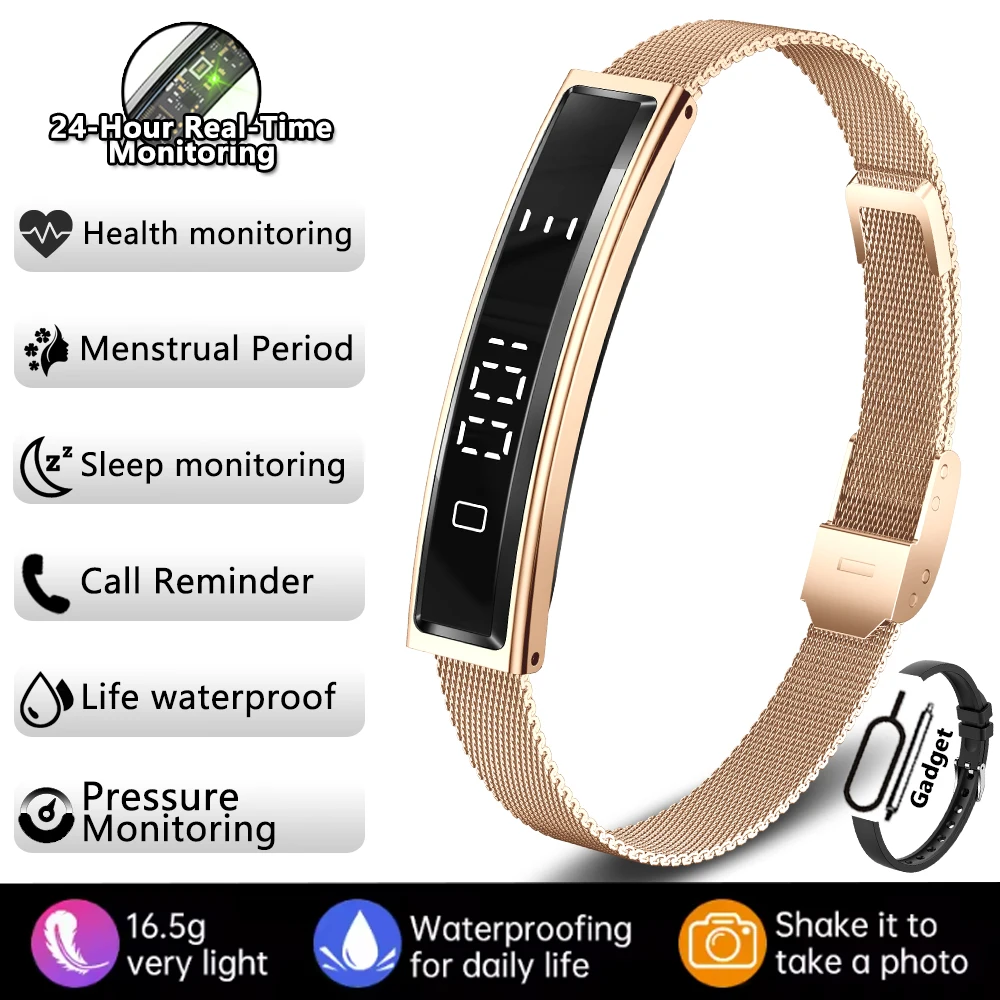 (jinwang) Reloj Inteligente, Pulsera Deportiva, Resistente Al Agua, Con Monitorización De Frecuencia Cardíaca Y Sueño.