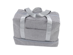Neceser colgante catiónico, gris, con separador de líquidos y sólidos, gran capacidad, portátil para viajes y gimnasio.