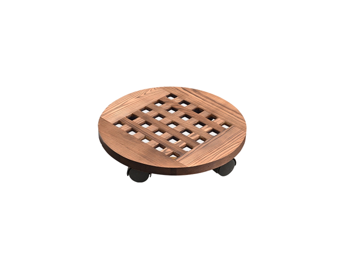 Bandeja universal para macetas con ruedas, madera