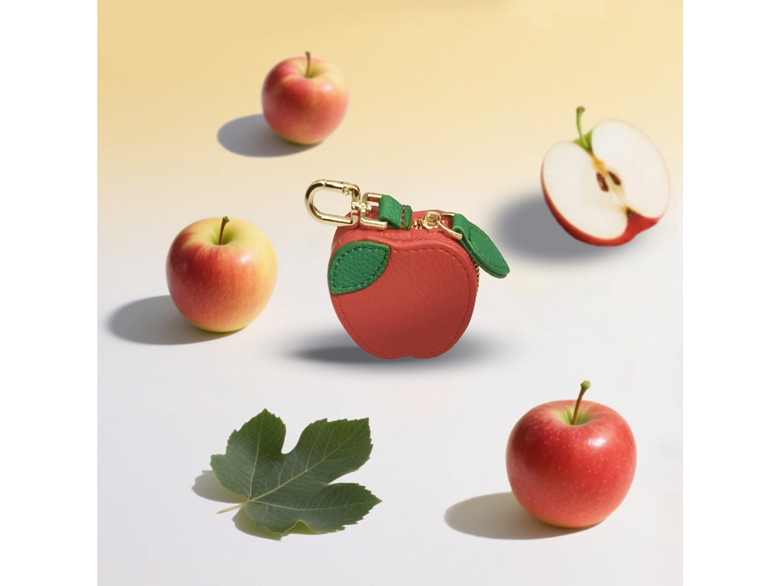 Monedero Con Forma De Fruta - Colgante Para Monedero - Manzana - Aprox. 6 X 2,5 X 5,5 Cm