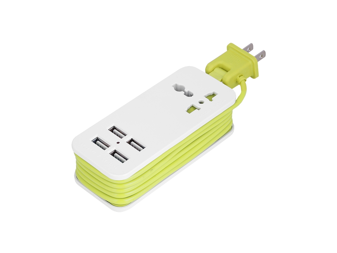 Socket Usb Portátil Para Viajes (4 Puertos De Carga Usb, Regleta Multifuncional)