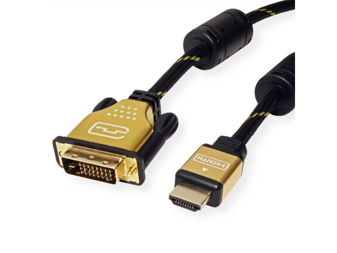 Cable ROLINE GOLD (DVI y HDMI - 7.5m - Negro)