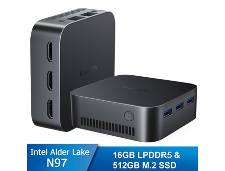 Mini PC BLACKVIEW MP80 (Intel Alder Lake N97 - RAM:16 GB - 512 GB SSD - Pro - Intel UHD Graphics) - Negro