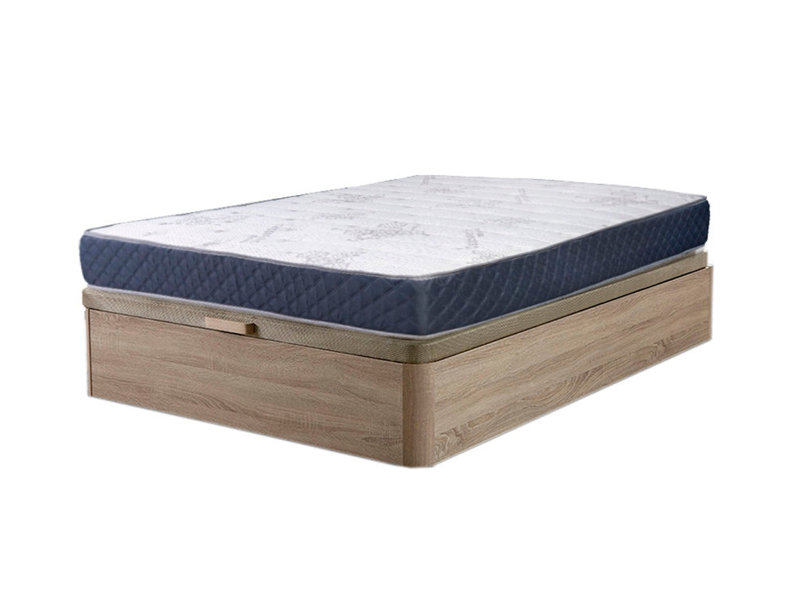Sommier Atenas Carvalho 135X190Cm Colchón Viscoelástico 23Cm SALDOSYSTOCKS