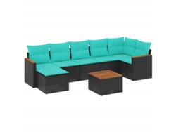 Maison Exclusive - Conjunto De Sofá De Jardín De 8 Piezas Con Cojines, De Poliratán Negro