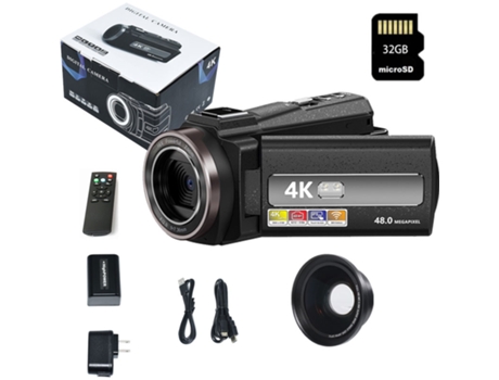 Cámara de fotos digital deportiva LKC HDV254 al aire libre Nivel de entrada Regalo 4K 60FPS Pantalla de 3.0 pulgadas + 32GB + Lente gran angular - ...