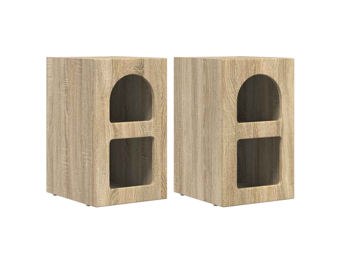 Maison Exclusive - Mesita De Noche 2 Pcs Roble Sonoma 29,5 X 33,5 X 50 Cm