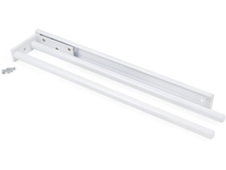 EMUCA Toallero Extensible - 2 Brazos - Aluminio - Pintado Blanco