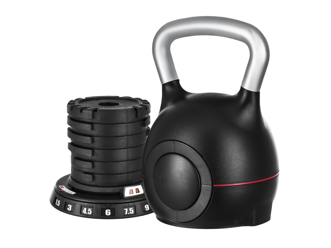 Kettlebell ajustable con 7 niveles de peso de 1,5 a 10 kg para fuerza y entrenamiento de cuerpo completo Tekmaquinas