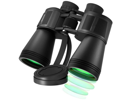 Binoculares 20X50 Marco de aleación de Metal Profesional Gran Angular Ocular Ancho HD Visión de luz débil Observación Deportiva -Negro YIZHOOD