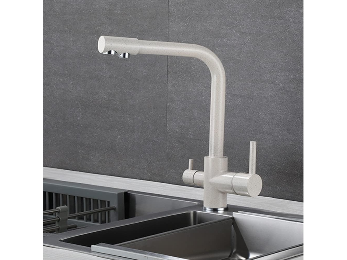 Grifo De Cocina De Latón Negro Con Filtro Y Doble Salida Para Purificador De Agua.