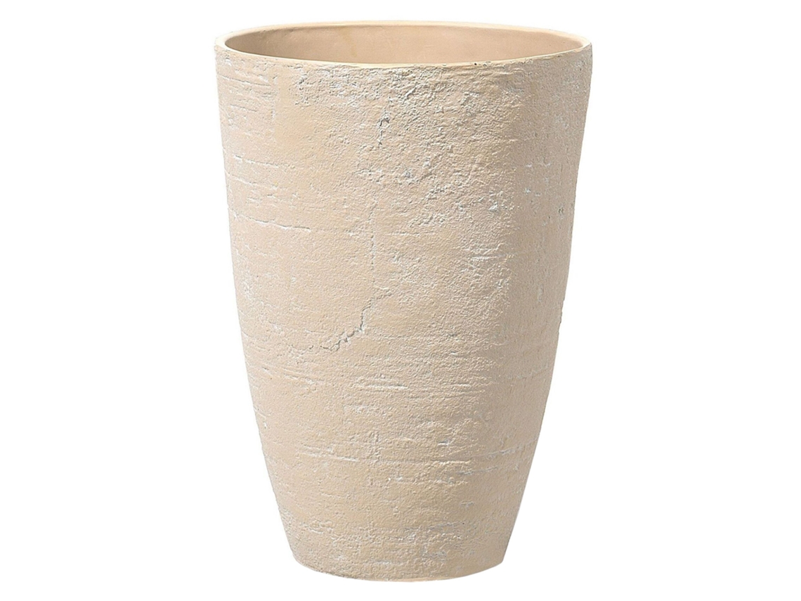 Maceta mediana BELIANI Camia de Mezcla de piedra Beige 43x43x60