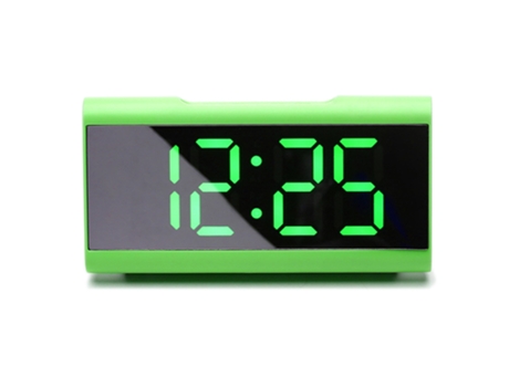 Reloj electrónico con espejo de cristal silencioso para oficina en casa con pantalla de reloj digital LED de escritorio